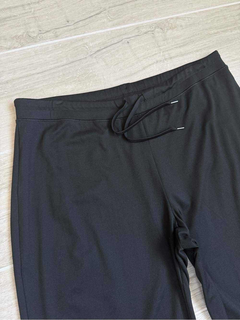 Quince Womens XL Black Flowknit Wide Leg Pants Stretch Drawstring Athleisure - Picture 4 of 8